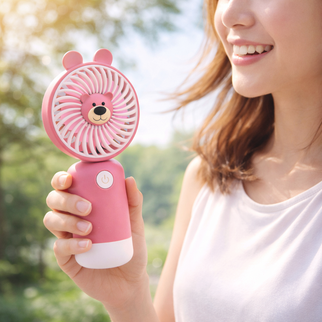 Mini Portable USB Rechargeable Handheld Fan – Foldable, Quiet & Travel Friendly(ASSORTED)(Pack of 1)