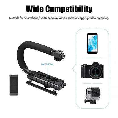 U Shaped Video Making Handheld Stabilizer Kit Camera Gimbal for Outdoor Videography Portable Video Camera Accessories C Shape Stabilizer for DSLR Mobile Phones DV