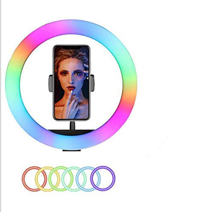 RGB LED Soft Ring Light 10Inch, RGB Flash Ring Light for Camera Smartphone YouTube Video Shooting and Makeup