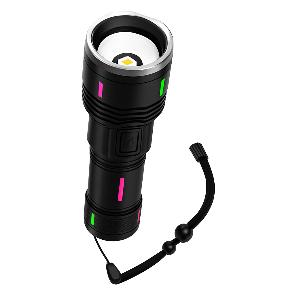 USB Charging LED Flashlight 2000M 9800 MaH