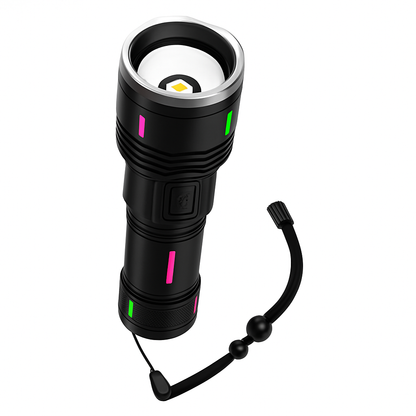USB Charging LED Flashlight 2000M 9800 MaH