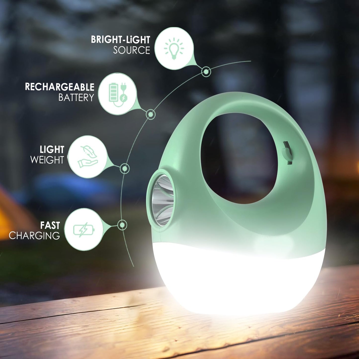 Gesto 20W Emergency Lights Rechargable – Portable Led Light With Adjustable Brightness| Laltern Lamps Upto 8 Hrs Backup |Wall Hanging Battery Operated light | Indoor Outdoor Use Trekking,Camping Light