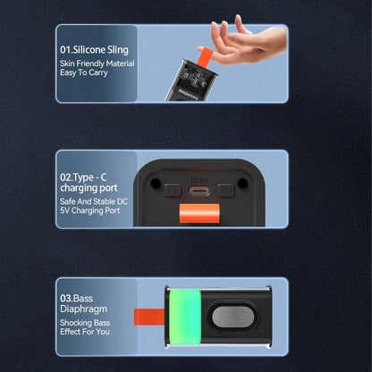 BeatNova Armour Glow Transparent RGB Bluetooth Speaker