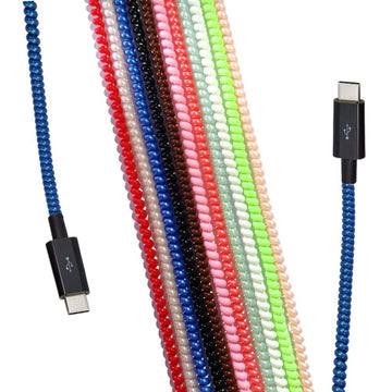 Spiral Cable Protector 1.5m - PVC Charging Cord Sleeve, Durable Data Cable Cover, Assorted Colors, 1 Pc
