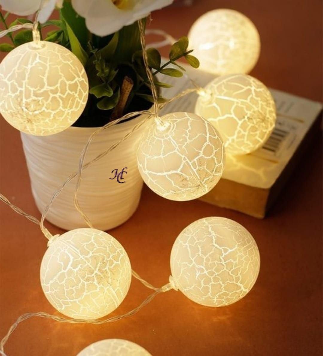 Glowing Elegance 3m Cotton Ball Lights 10 Warm White LEDs