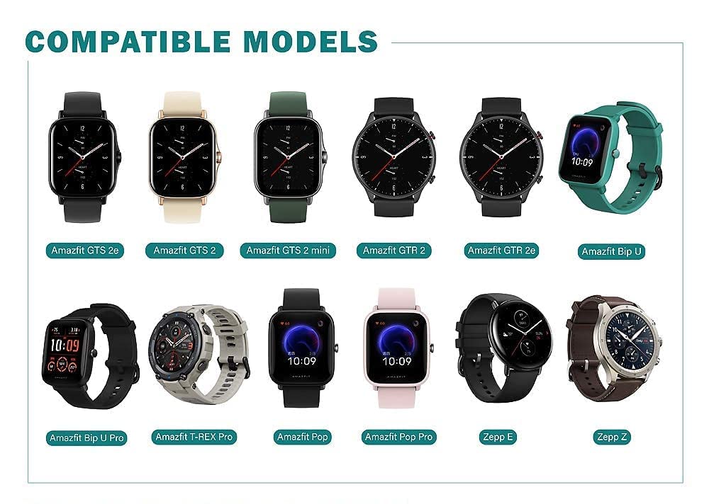 Charger for Amazfit GTR 2, GTR 2e, GTS 2, GTS 2e, GTS2 Mini, Pop, Pop pro, Bip U, T-REX Pro(Not for T-REX), Zepp E, Zepp Z