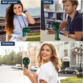 HASTHIP® Hand Fan for Women, Mini Small Portable Fan with USB Charging, 5 Speeds Fan with Lanyard, Fragrance Sheet and Base, Built-in 3000mAh Battery, Foldable 90°, LED Battery Level Display (Green)