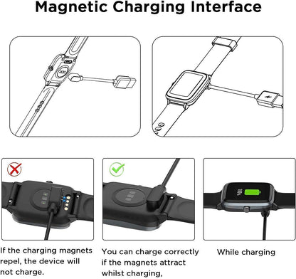 USB Magnetic Charger Charging Cable for Fire-Boltt Cobra Smartwatch