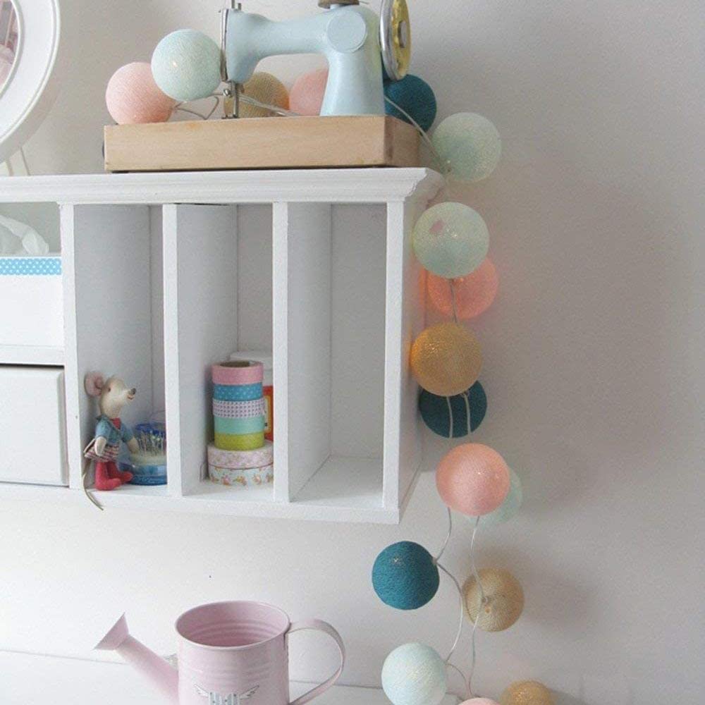 Fairy Cotton Ball Lights 10 LED Battery Powered String Light