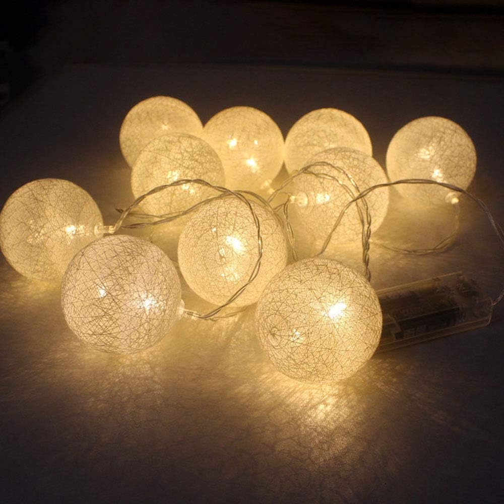 Glowing Elegance 3m Cotton Ball Lights 10 Warm White LEDs
