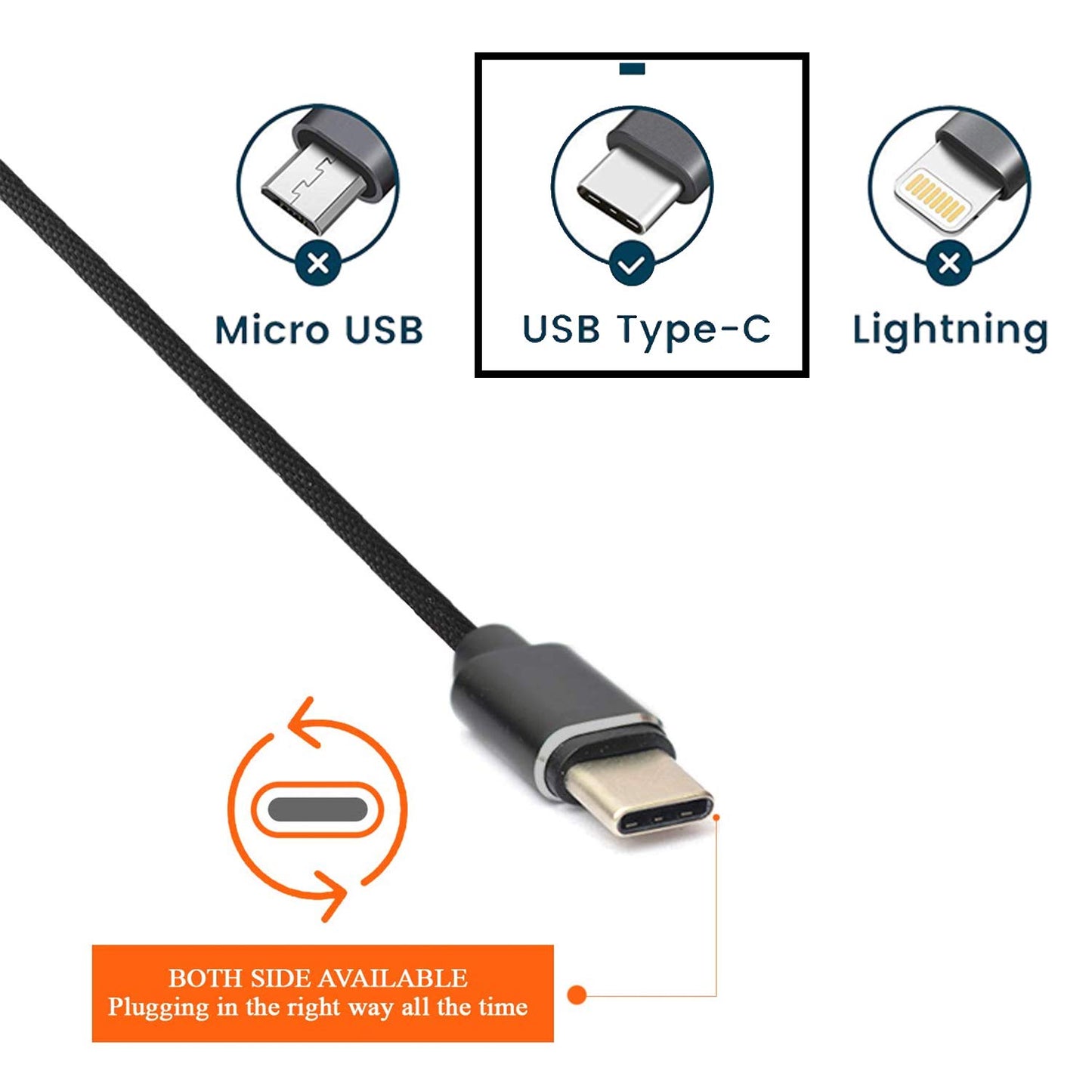 Marley Hudson USB Type-C to USB-A 2.0 Male Data Cable - 0.91m/3ft