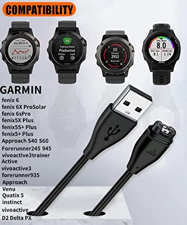 ECellStreet  Charging Cable for Garmin Fenix 7X/7/6X/6/6S/5/5X/5S Plus,Forerunner 935,Vivoactive 3,Approach S10 S40