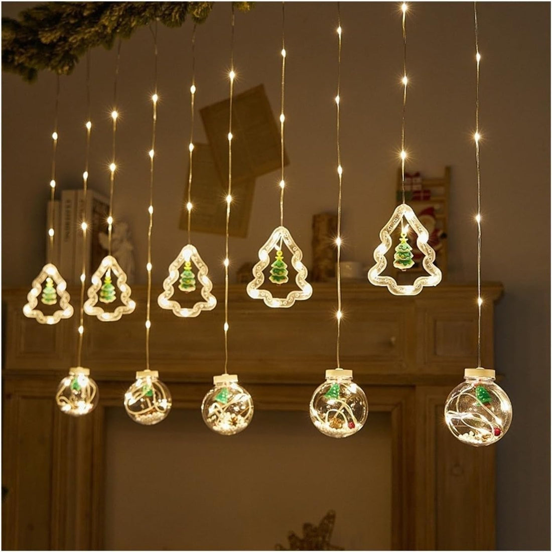 5+5 Ball and Tree Warm White Christmas LED Decorative Lights