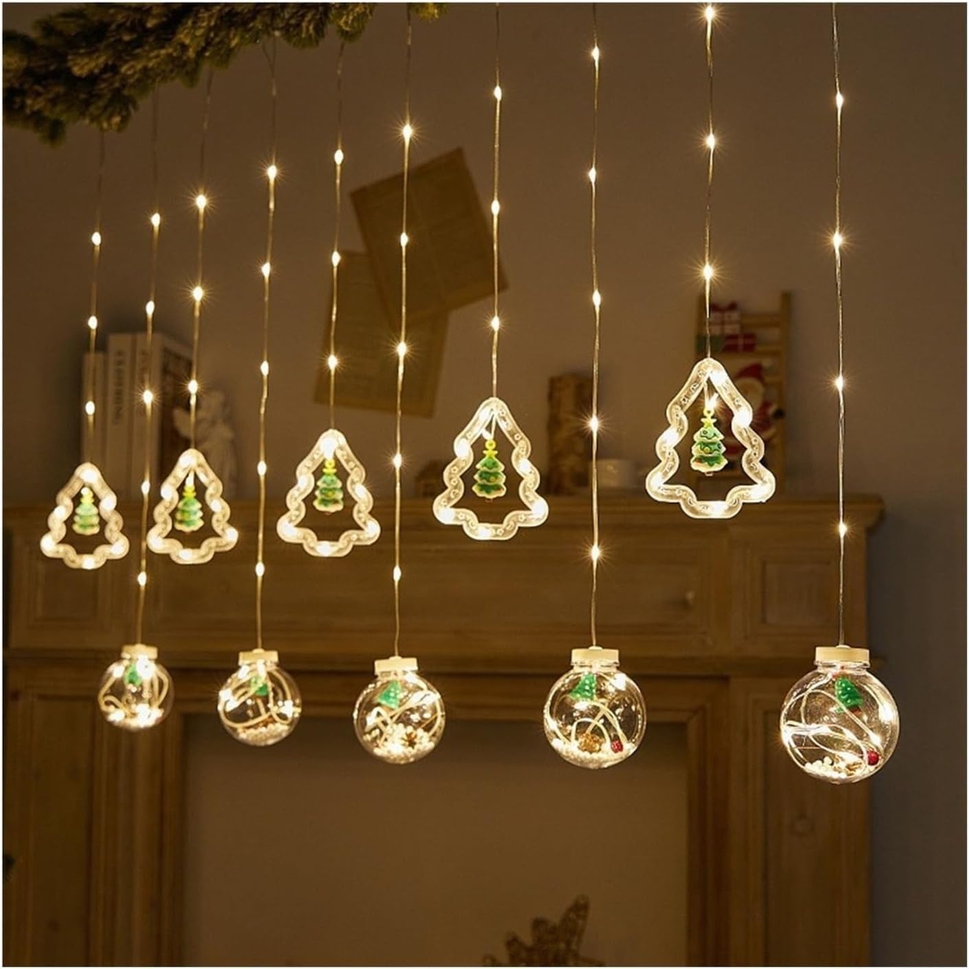 5+5 Ball and Tree Warm White Christmas LED Decorative Lights
