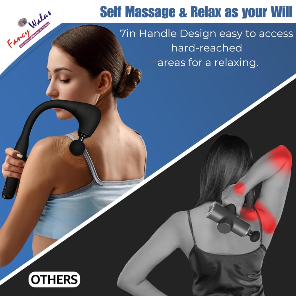 Replicates Shiatsu Massager with Upgraded Extended Handle, Full Body Massager for Pain Relief Deep Tissue with LCD Screen, Massage Gun with 4 Massage Heads | 9 Modes & 9 Speed Levels