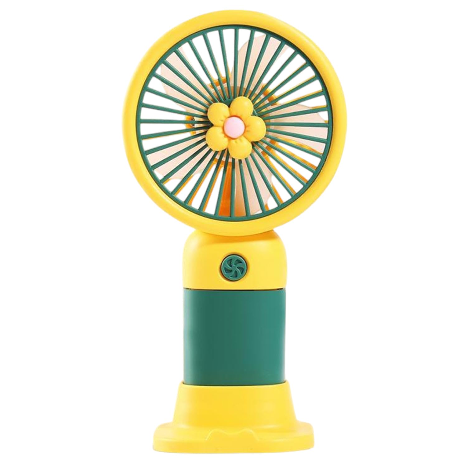 Spiaty Flower USB Rechargeable Handheld Mini Fan Outdoor Portable Small Electric Fan, Yellow