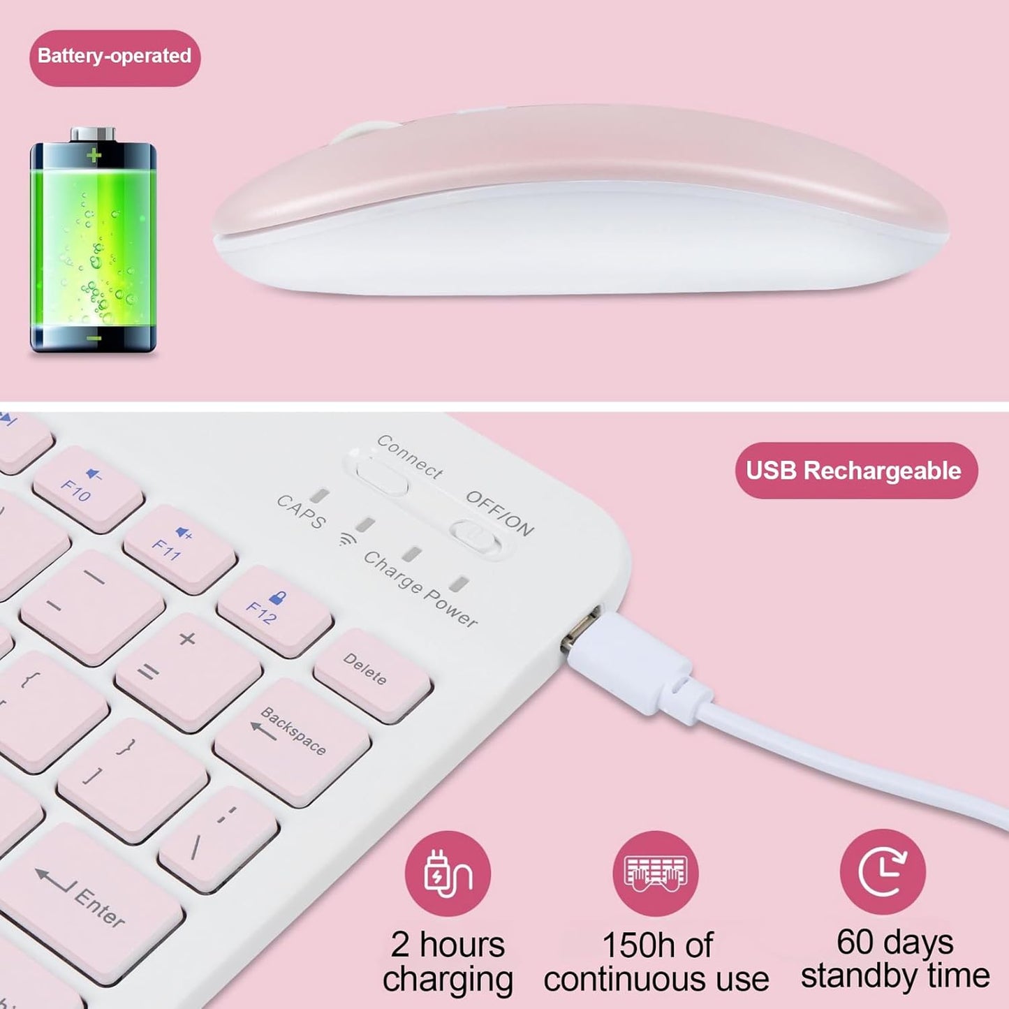 Mini Bluetooth Keyboard and Mouse Combo