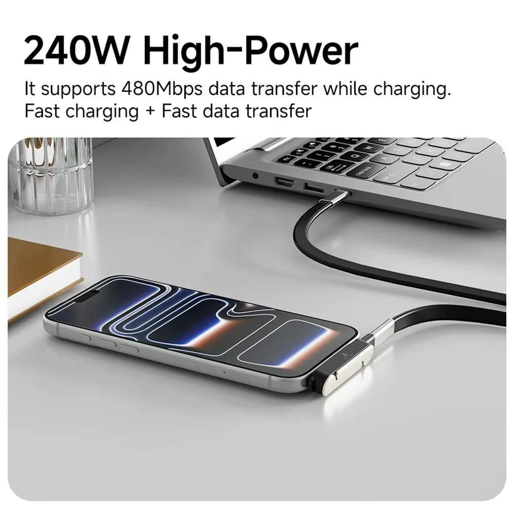 ChargeNest 240W USB-C PD Fast Charging Adapter with Foldable Adjustable Phone Stand