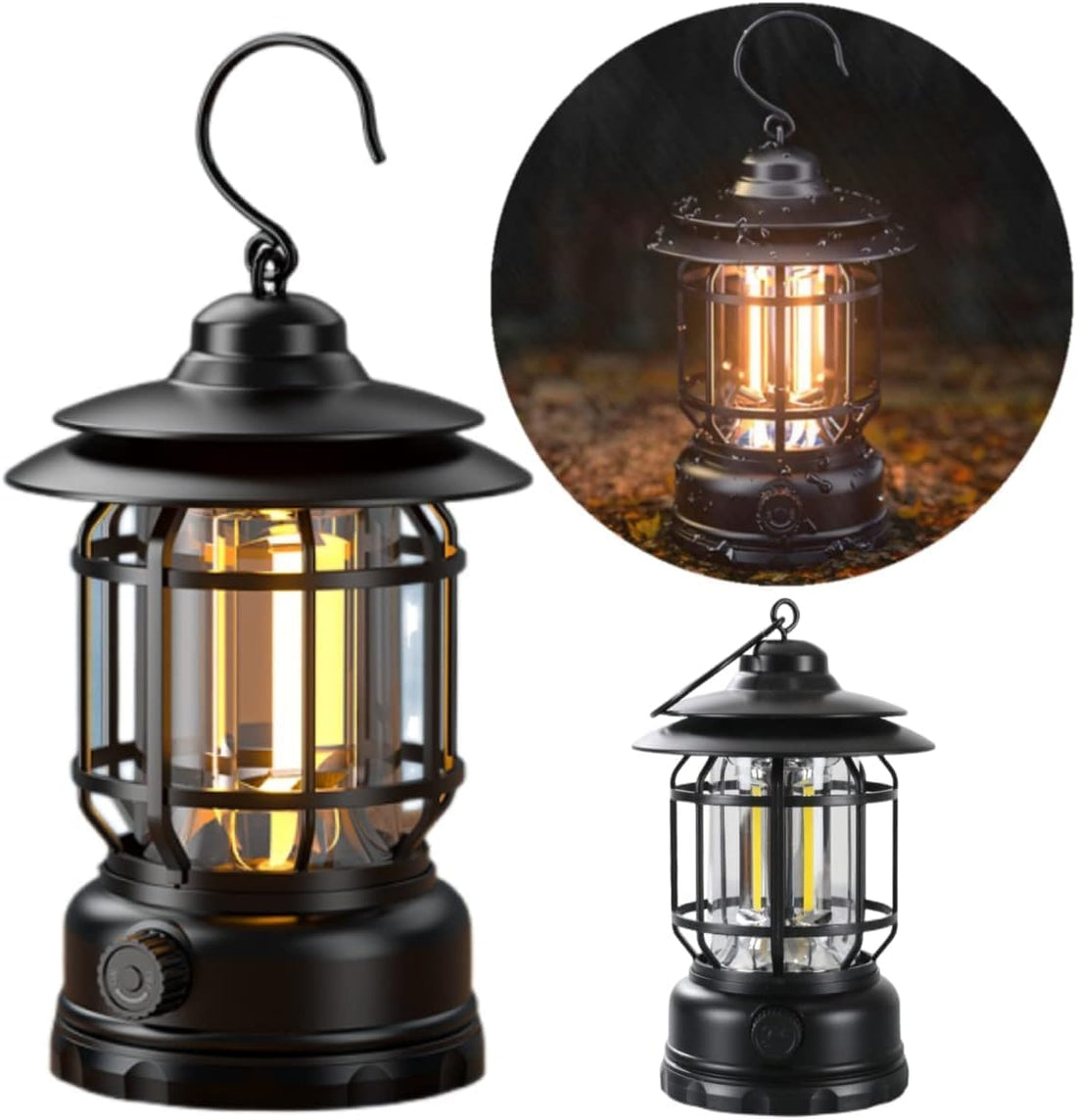 Electric Camping Tent Lantern, Outdoor Lighting Long-Lasting Portable Vintage Camping Lamp, Suitable for Camping, Hiking, and Ambiance Decoration.