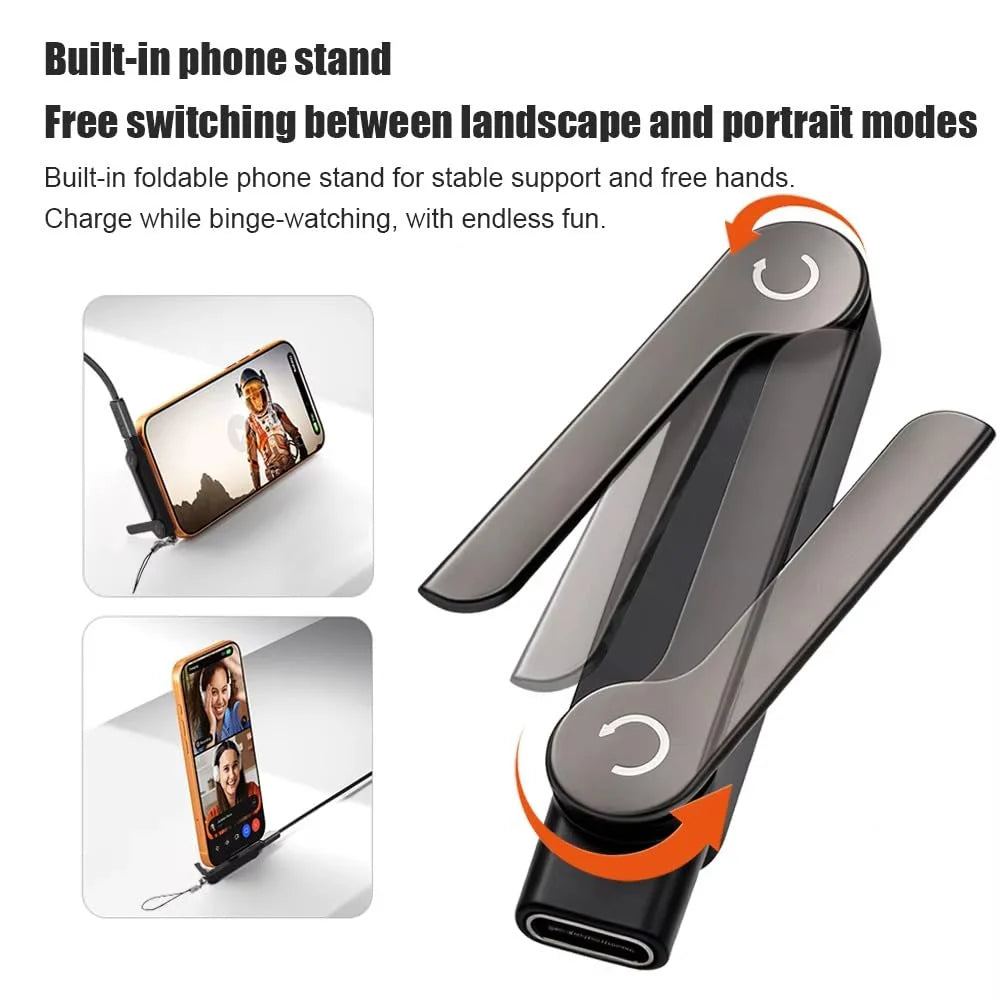 ChargeNest 240W USB-C PD Fast Charging Adapter with Foldable Adjustable Phone Stand