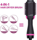 Hot Air Brush - One Step Hair Dryer Brush, 1000 Watt 6.6ft Cable 3-in-1 Salon Negative Straighten Electric Blow Dryer with New Feature Anti-scald Reduce Frizz and Static Styling Tools