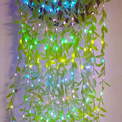 200 LED Leaf Vine Curtain Multi Color