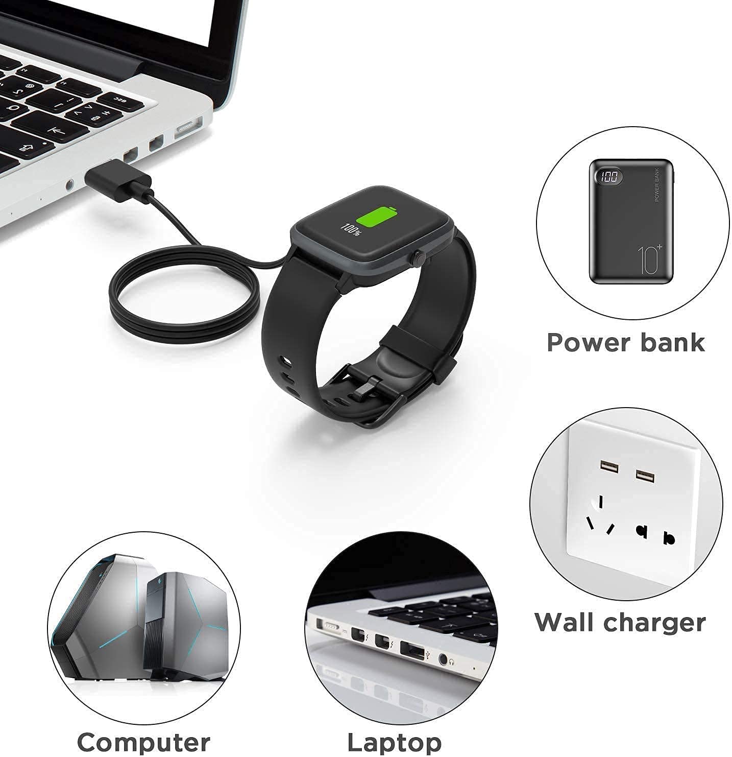USB Magnetic Charger Charging Cable for Fire-Boltt Cobra Smartwatch