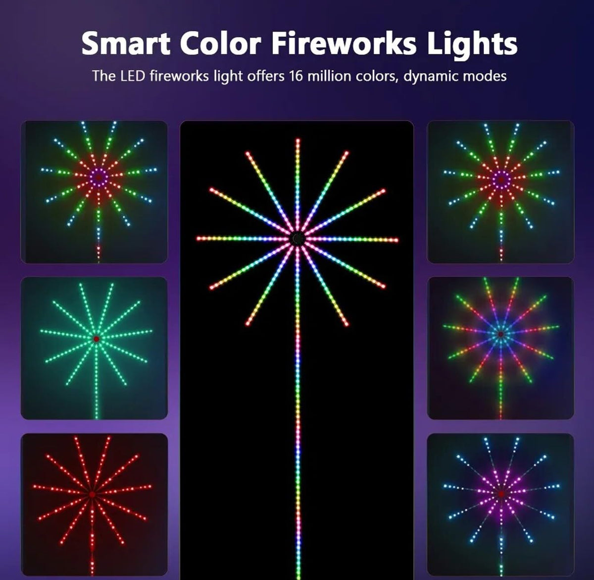 RGB Firework LED Lights for Shop & Showroom Glass Decoration, App & Remote Control, Music Sync, USB Powered