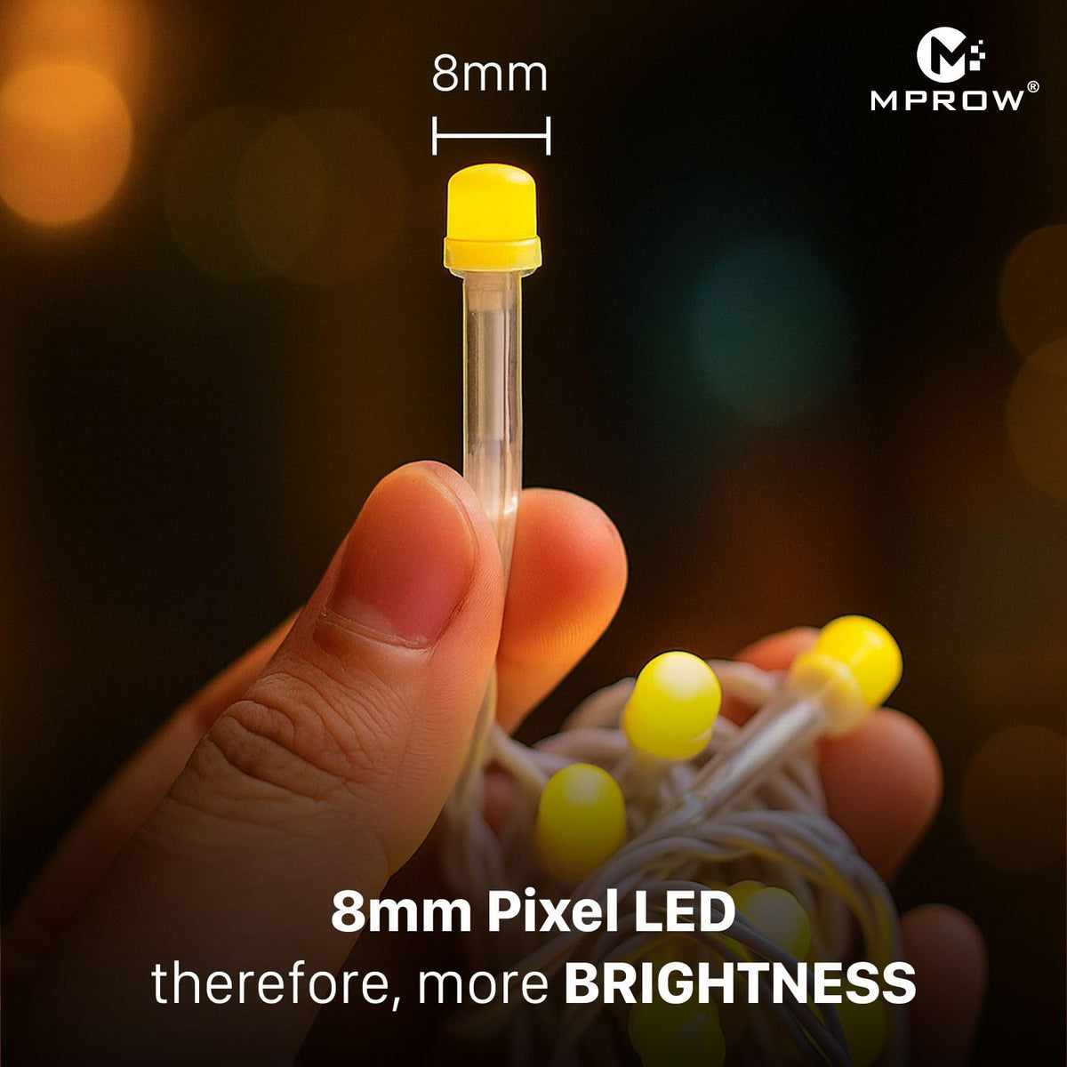 2m  16 LED Pixel Light for Decoration for Home 4 Mtr Warm White Waterproof Decorative Lights for Festival, Birthday, Wedding, Party for Home, Patio, Lawn, Restaurants