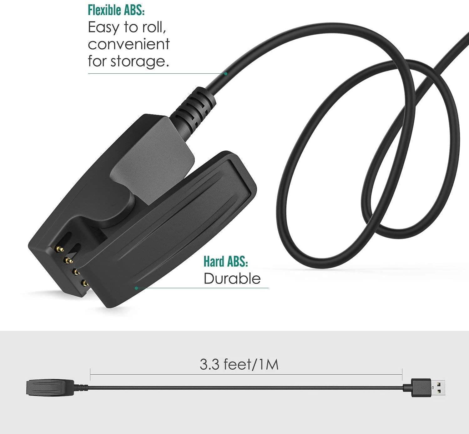 Charger  for Garmin Forerunner 35 35J 230 235 630 645 Music 735XT, Approach G10 S20, Vivo Move HR, Fore Athlete 35J