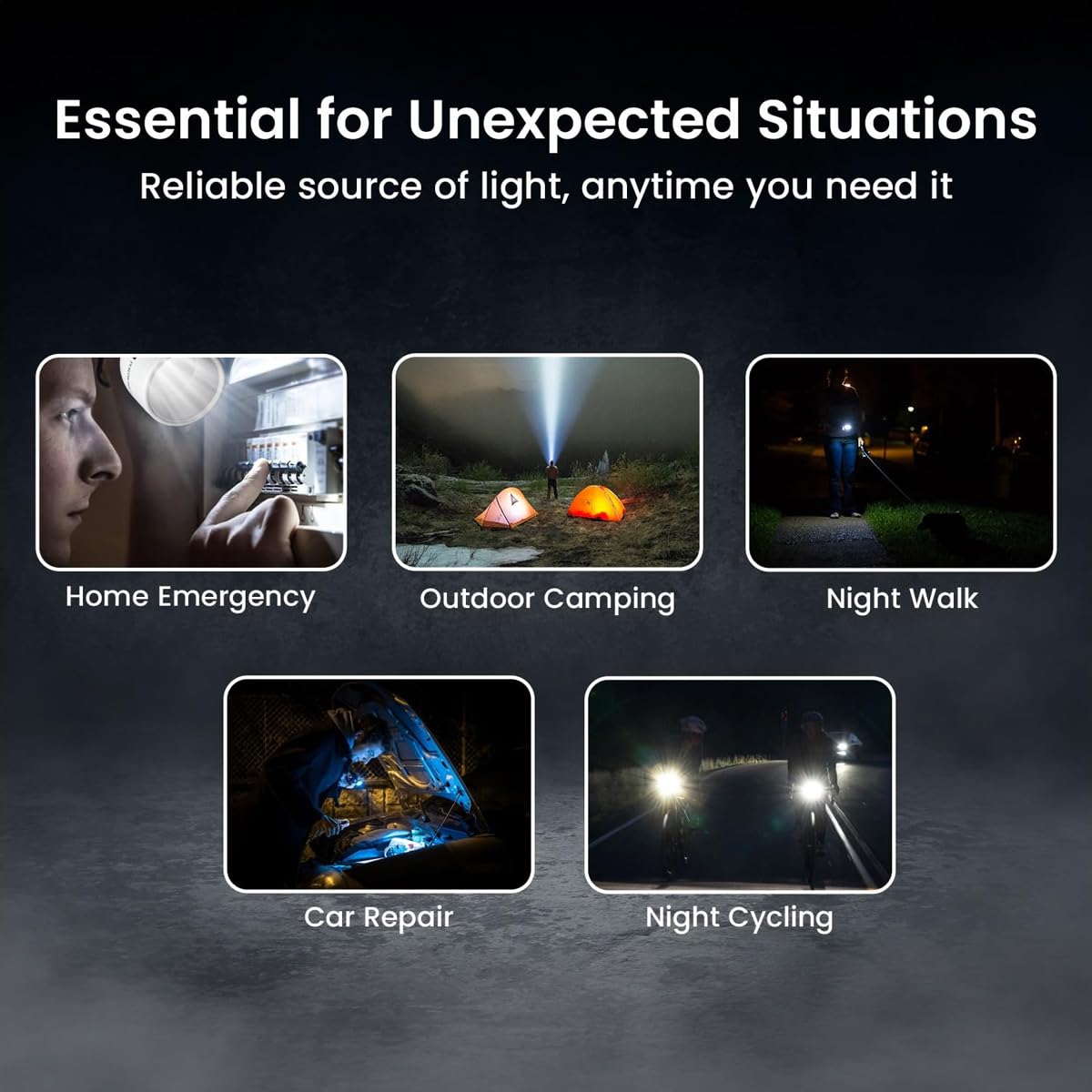 Rechargeable Flashlight – 10000 Lumen High Power LED Torch, 1200M Long Beam, USB-C Charging, 10+ Hours Runtime, Adjustable Zoom Light for Camping, Hiking, Emergency, Outdoor Use (Black -M035-C)