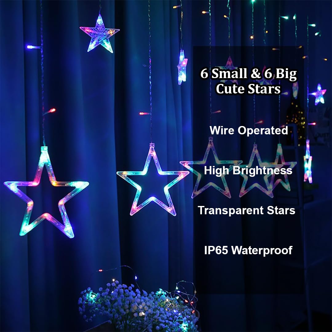 Festive Fantasy 25m Multicolored Star Curtain