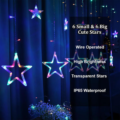 Festive Fantasy 25m Multicolored Star Curtain