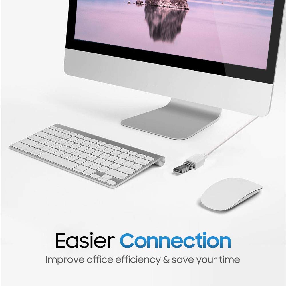 Extension Hi-Speed USB Cable Male A to Female A for Laptop/ PC/ Mac/ Printers (White)