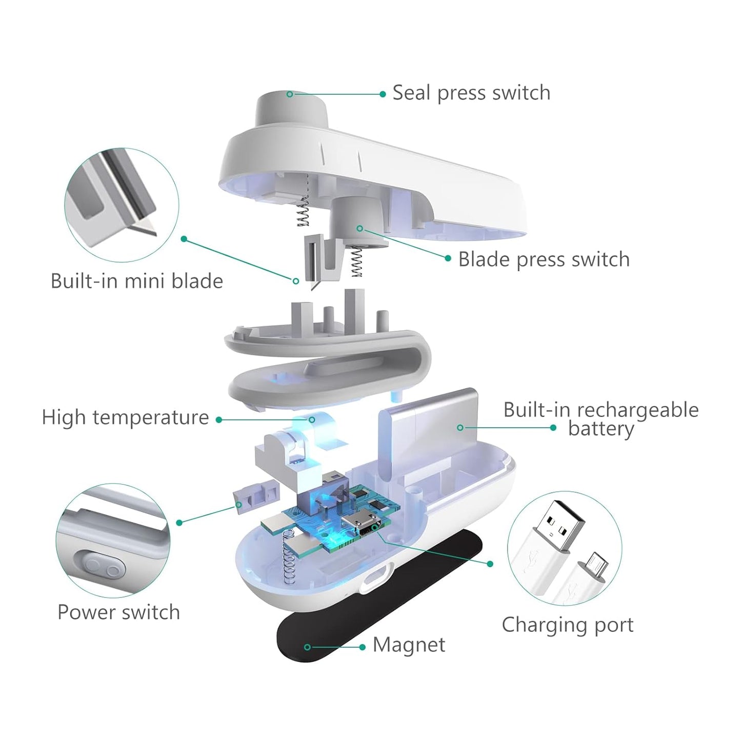 Rechargeable Mini Sealing Machine Heat Vacuum Sealer