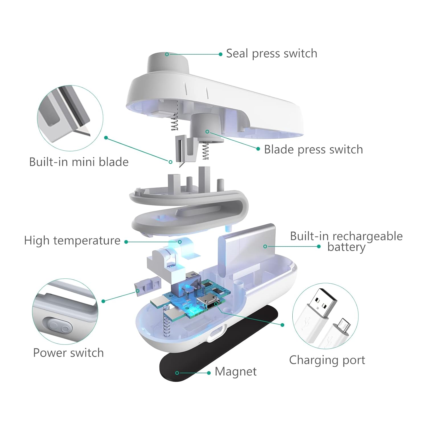 Rechargeable Mini Sealing Machine Heat Vacuum Sealer