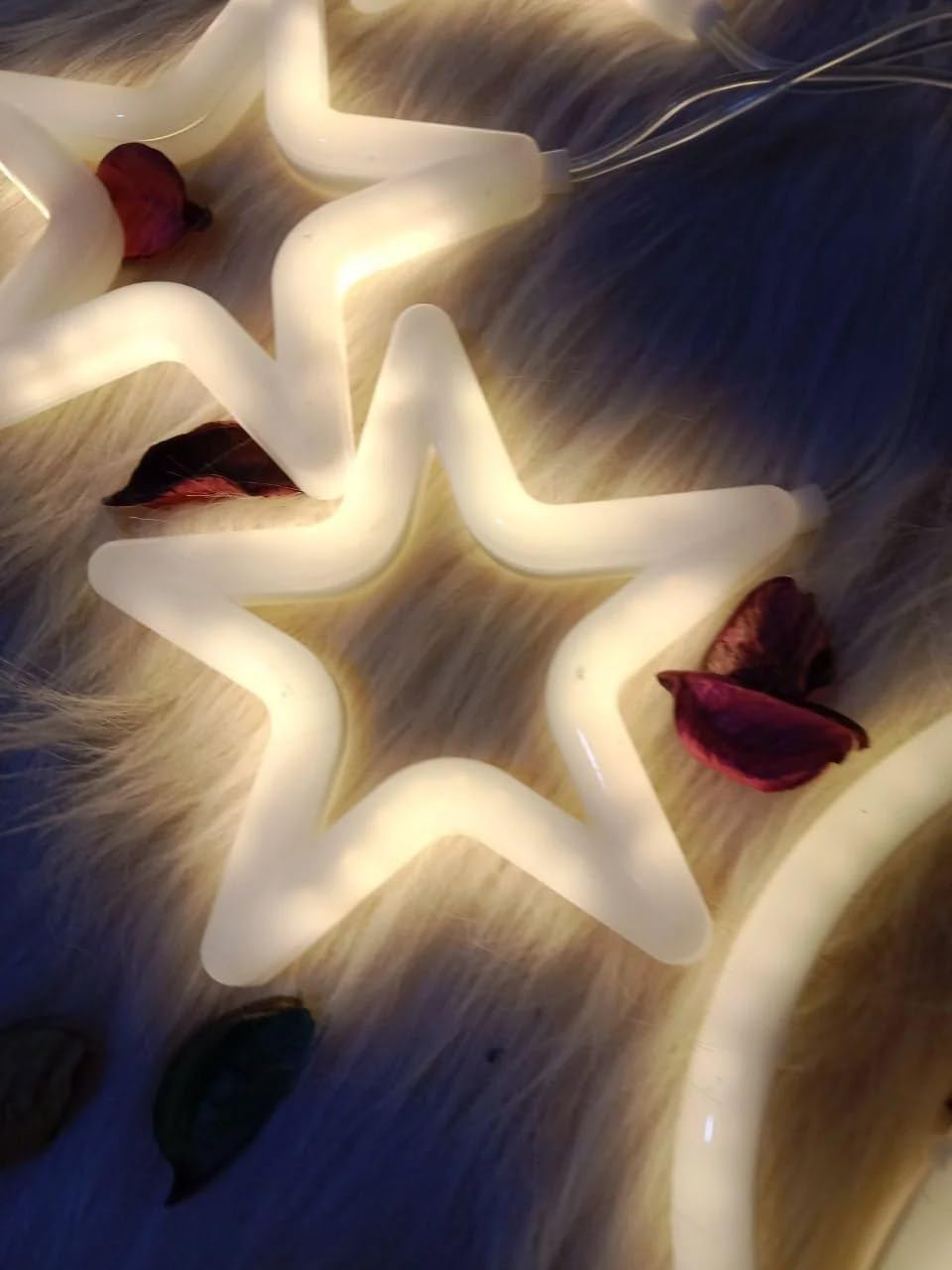 Warm White 6 Star Curtain Lights 2