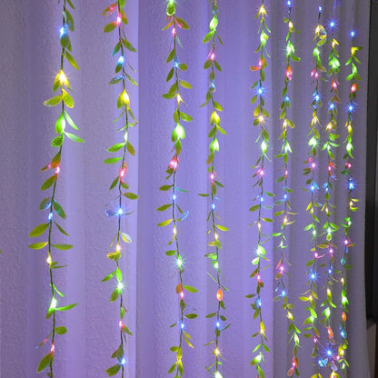 200 LED Leaf Vine Curtain Multi Color