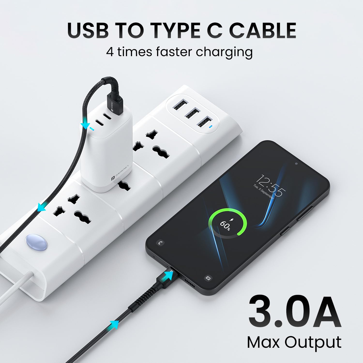 2 Meter Fast Charging & Data Sync Braided Cable
