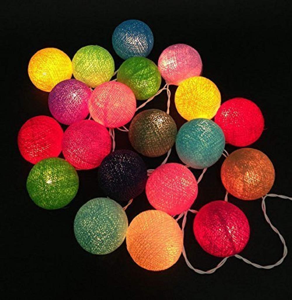 Fairy Cotton Ball Lights 10 LED Battery Powered String Light