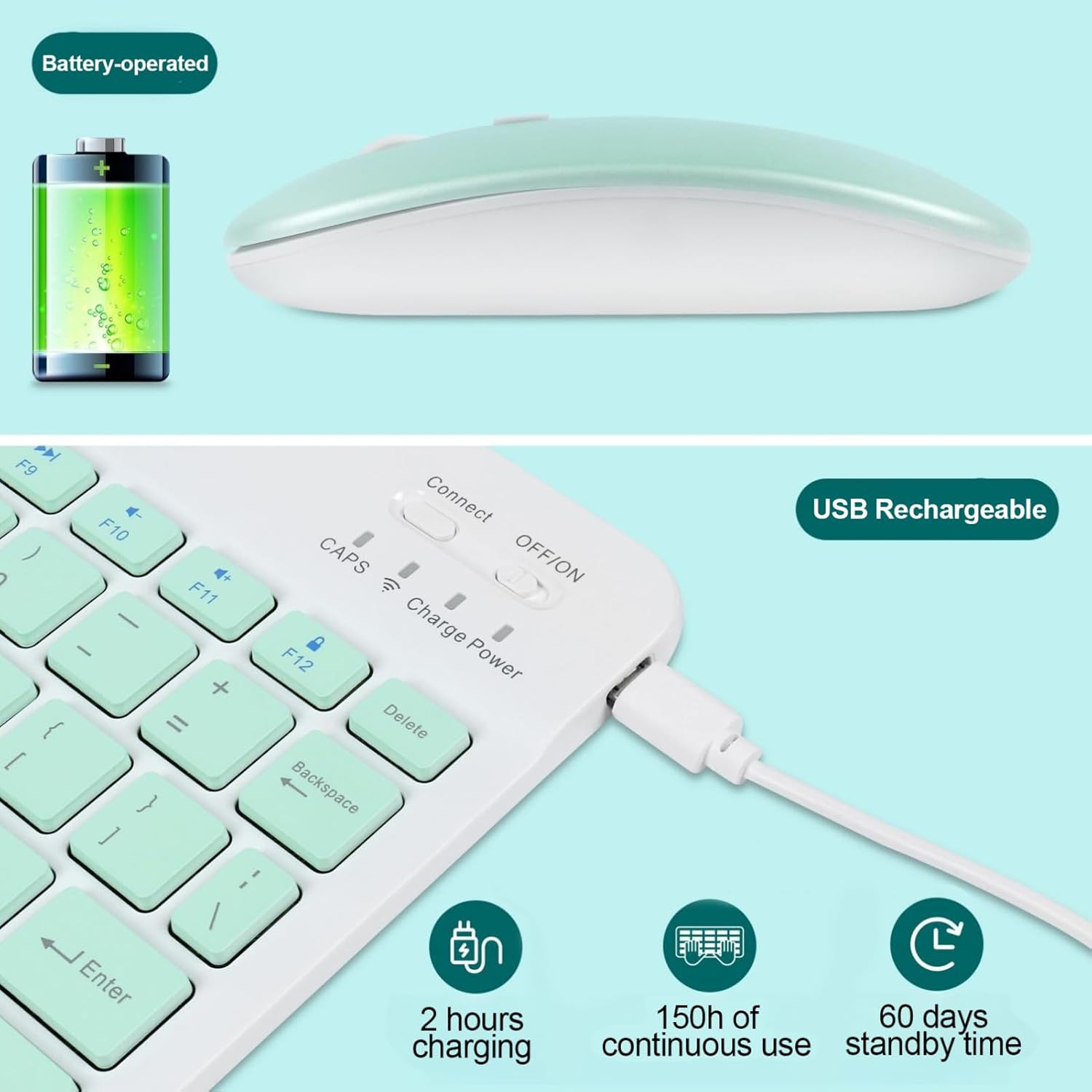 Mini Bluetooth Keyboard and Mouse Combo