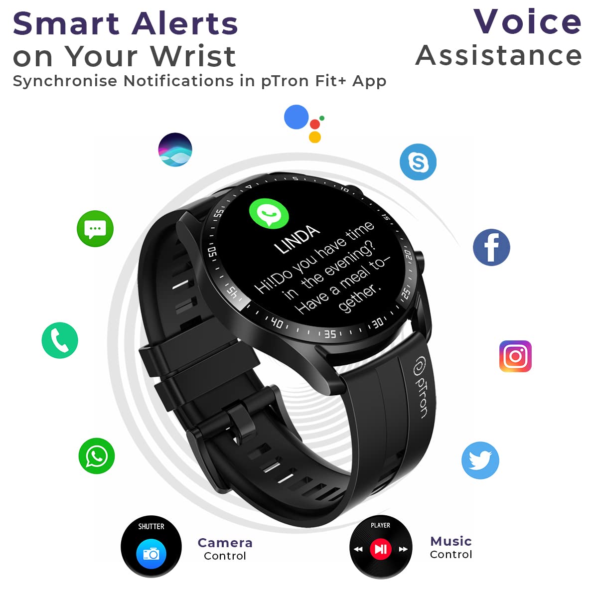 PTron Force X11P Bluetooth Calling Smartwatch 1