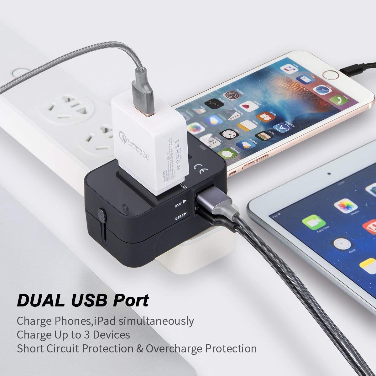 3 in 1 -180 Degree Rotatable Wireless Mini Slim Outlet Adapter