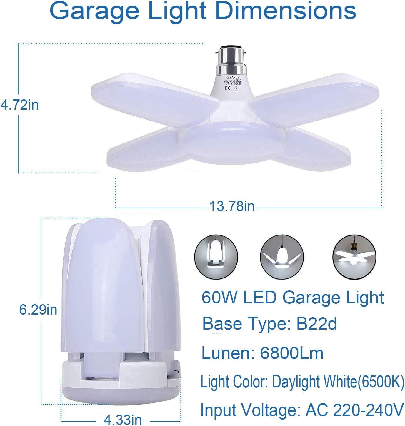 15W Fan Shape Led Bulb Upto 855% Energy Saving Ceiling Bulb Lights