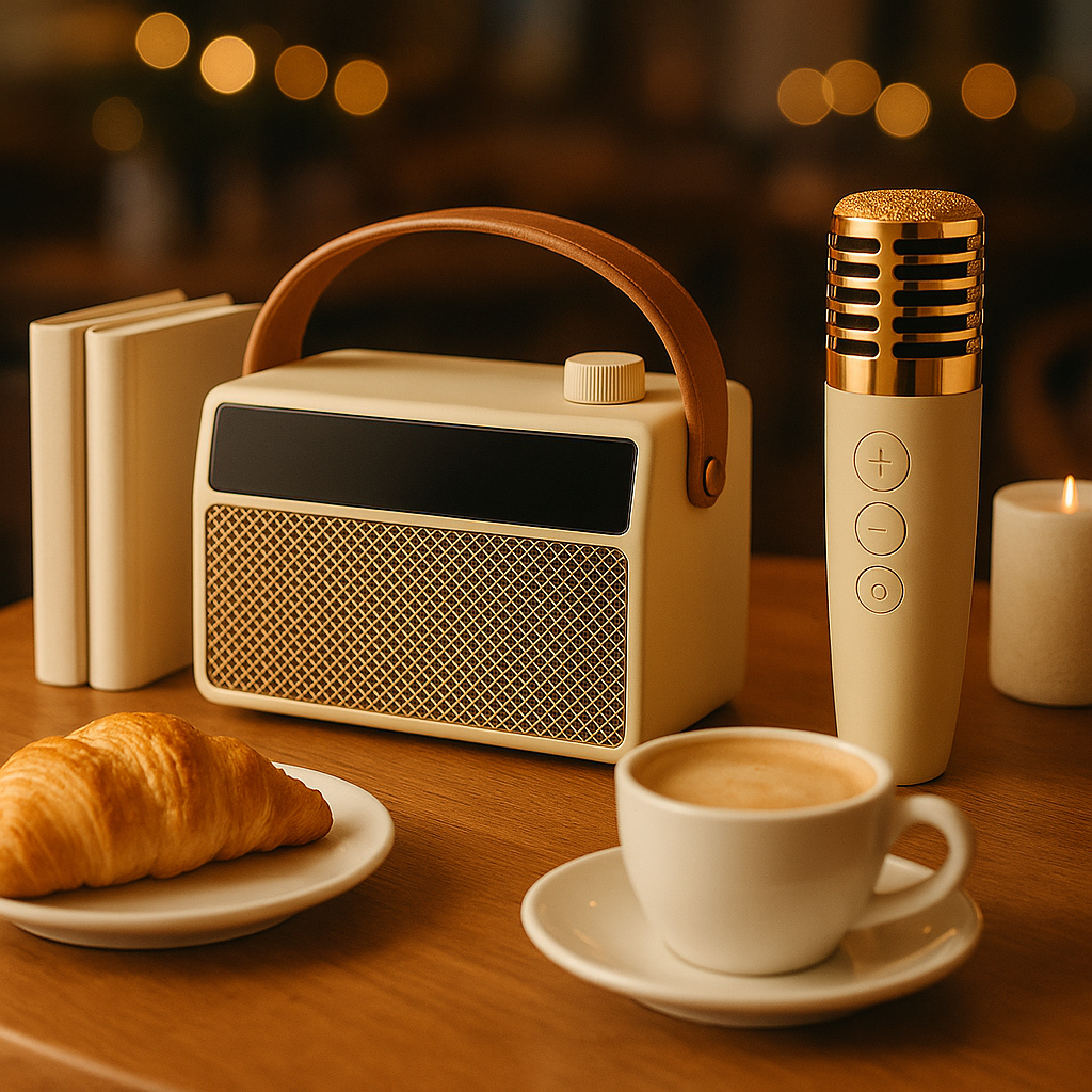 Portable Morden-Finish LED Display Speaker
