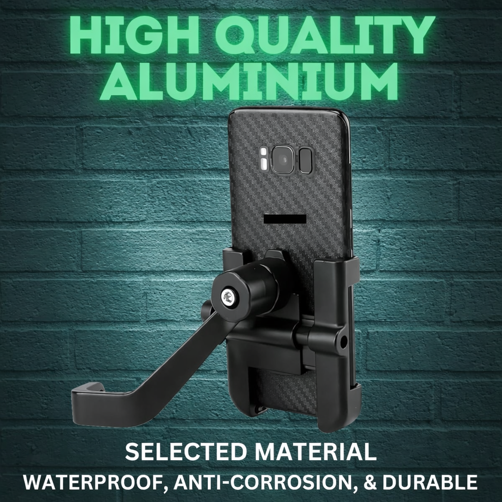 Mobile Holder With USB Charger (Handlebar Mount)