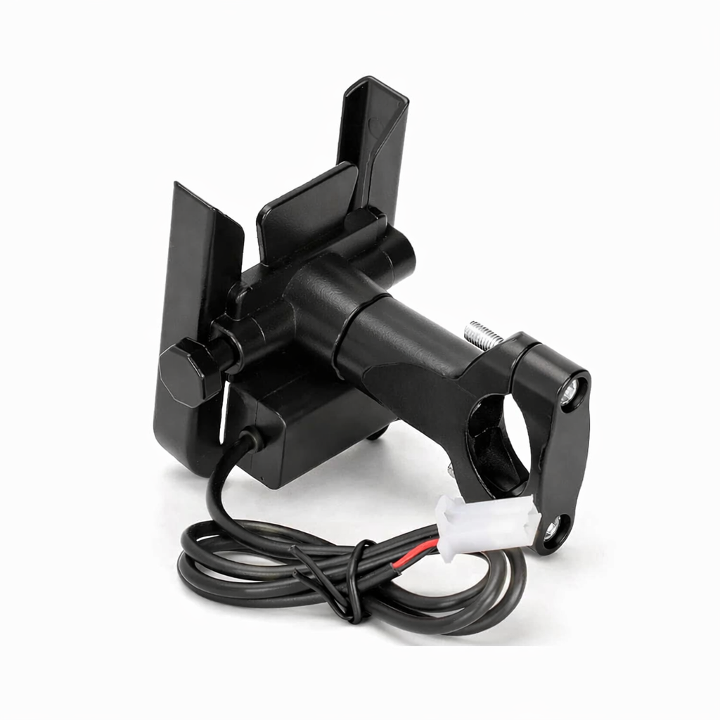 Mobile Holder With USB Charger (Handlebar Mount)