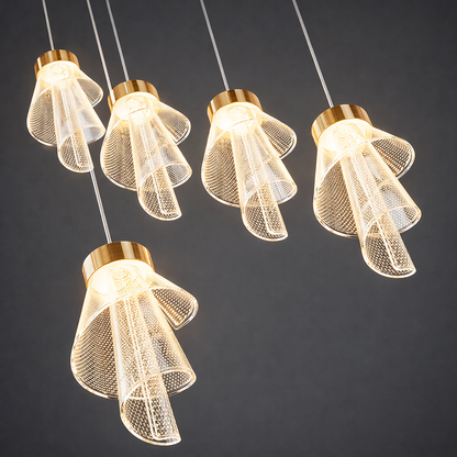 Spiral Cone Glass Pendant Light — Single Piece (1 Ft)