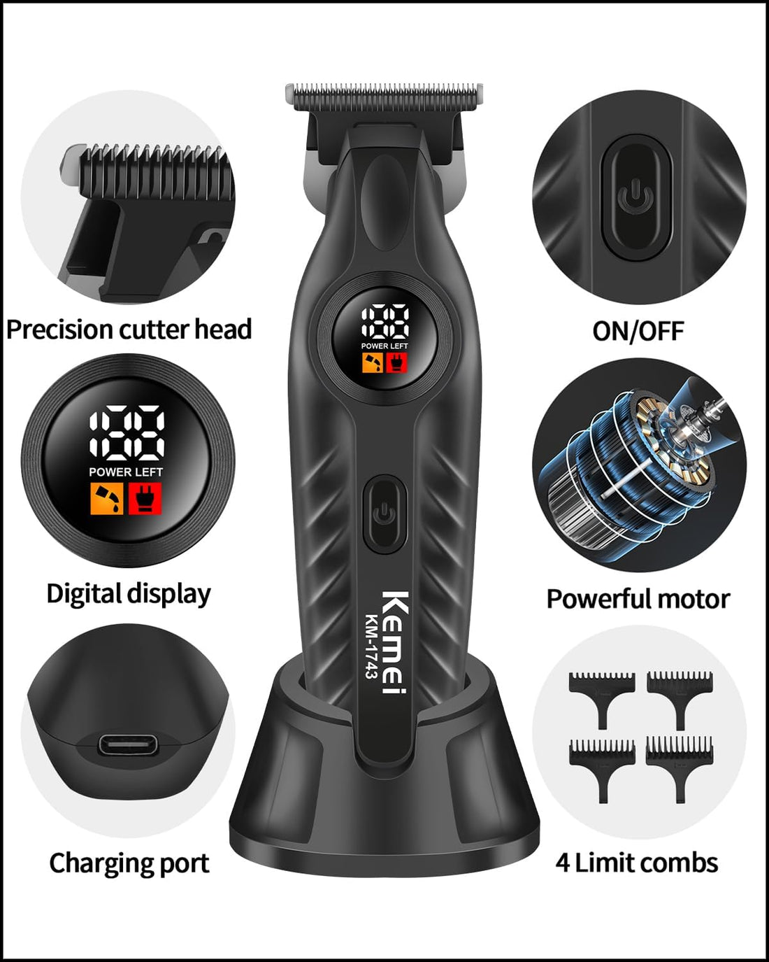 Kemei UltraTrim – Professional Cordless Hair & Beard Trimmer