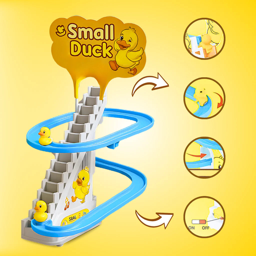 Cute Duck Climbing Stairs Toy with Lights & Music